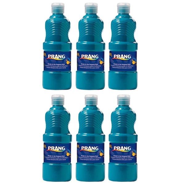 Ready-to-Use Tempera Paint, Turquoise, 16 oz, 6PK